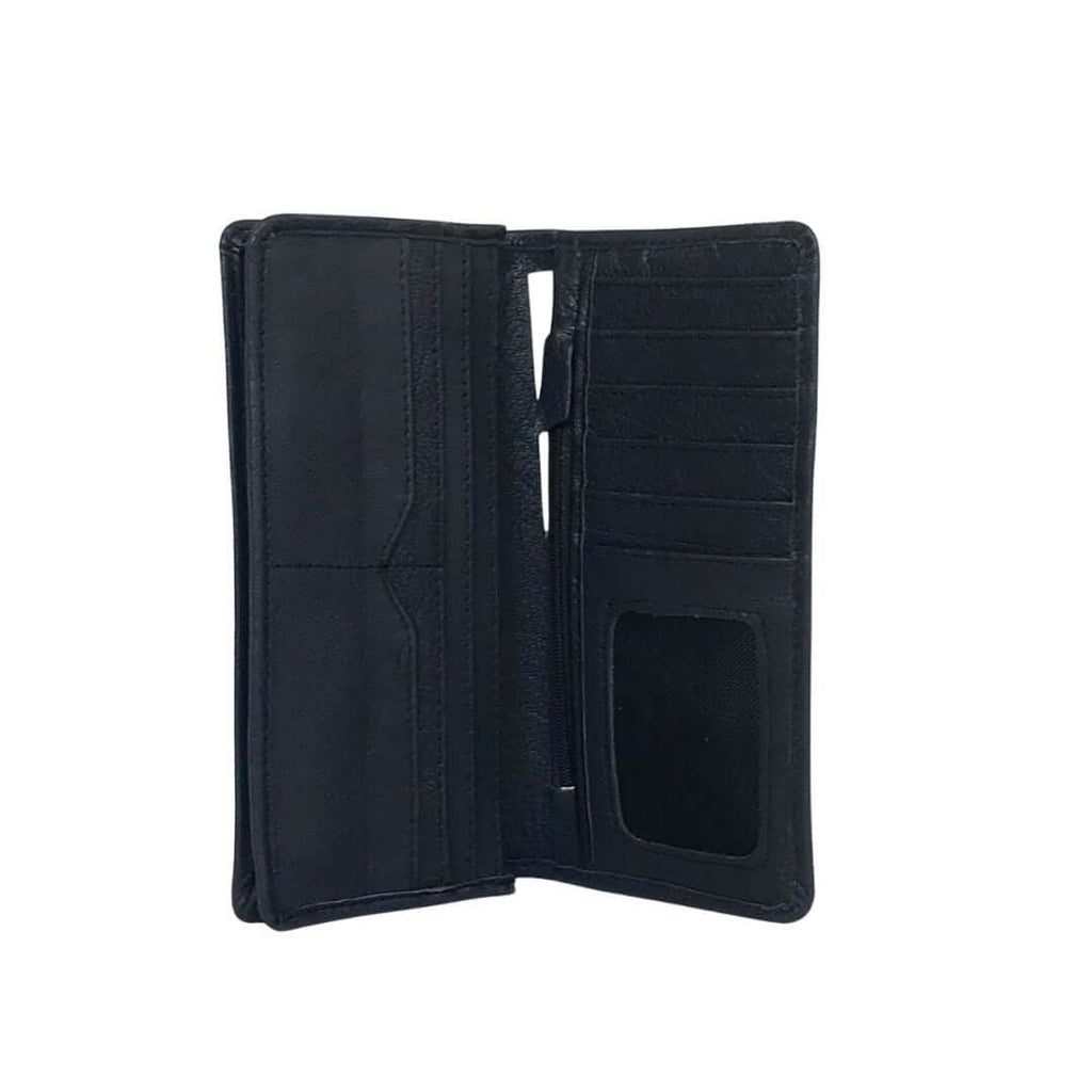 Long Black Leather Wallet A1 - Bag X