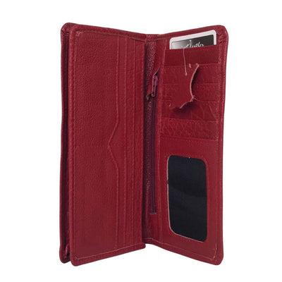 Leather Long Wallet Red