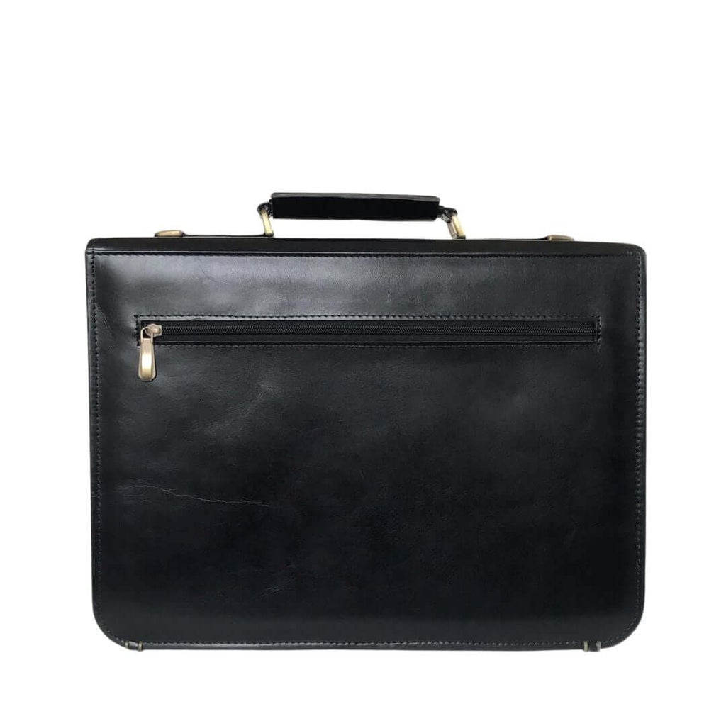 Leather Black Laptop Bag A4 - Bag X