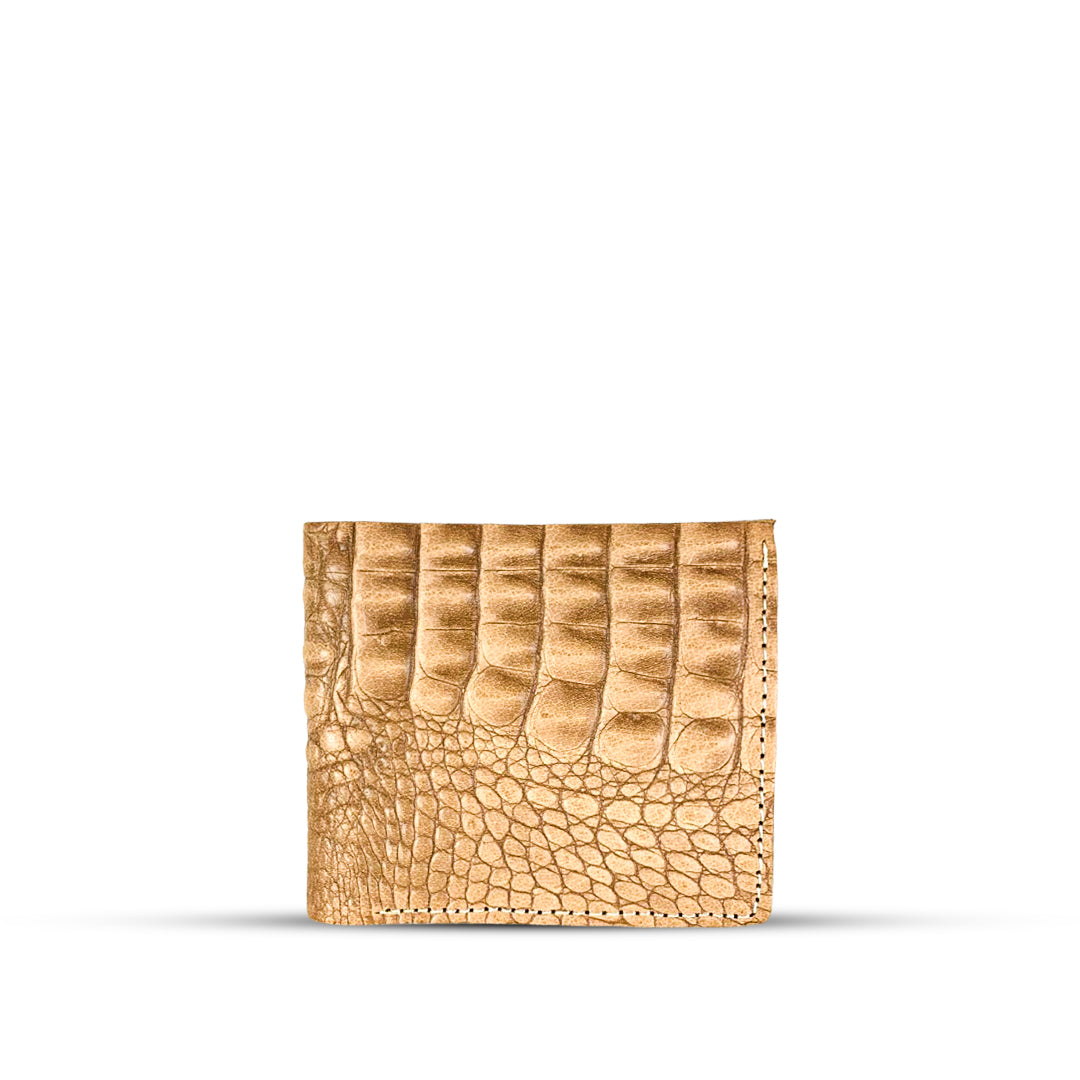 Crazy Horse Leather Wallet Crocodile Beige women's wallet & clutch in beige by Bag X