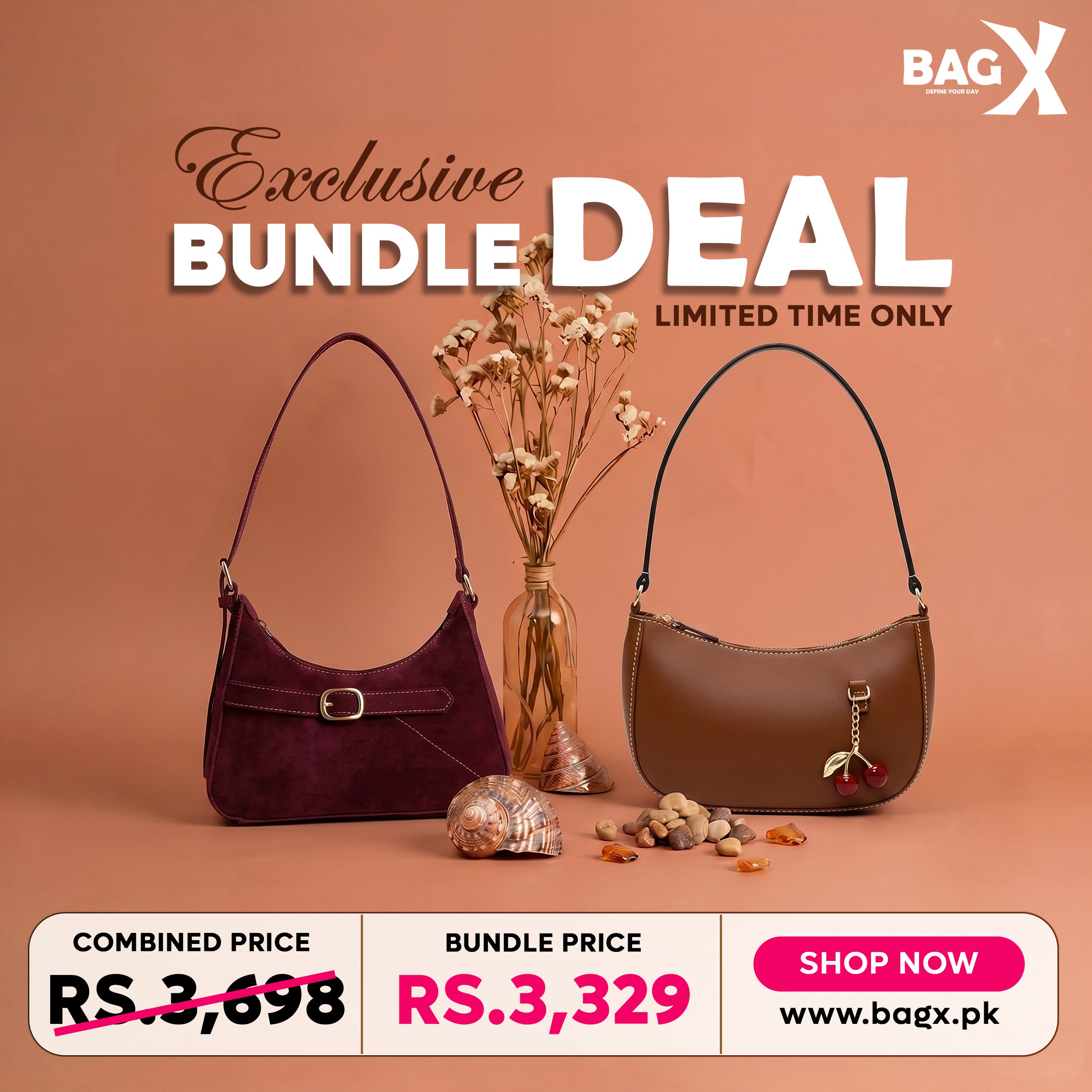 Cocoa & Crimson Duo women's crossbody bag in classic by Bag X
