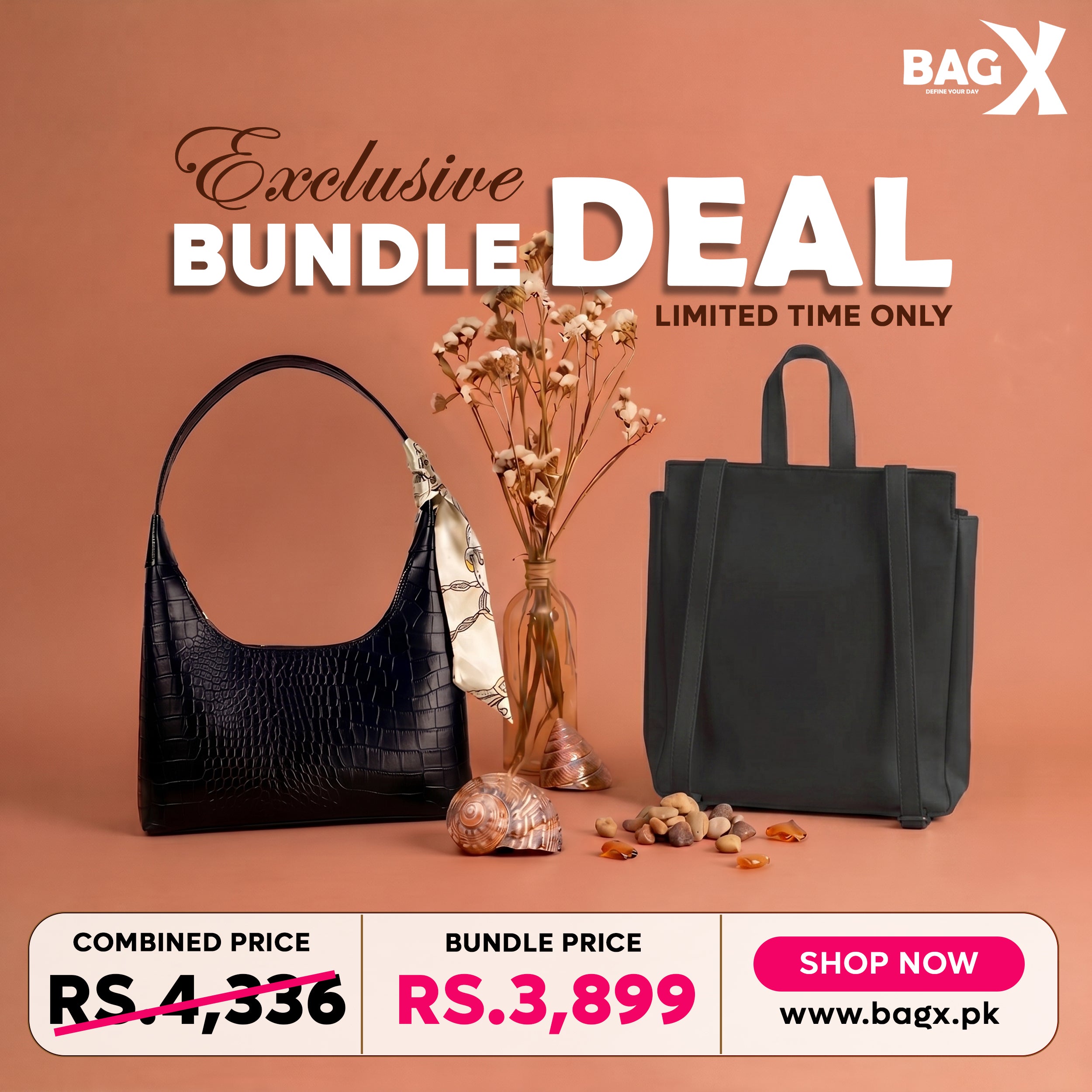 Urban Black Set women's backpack in black by Bag X