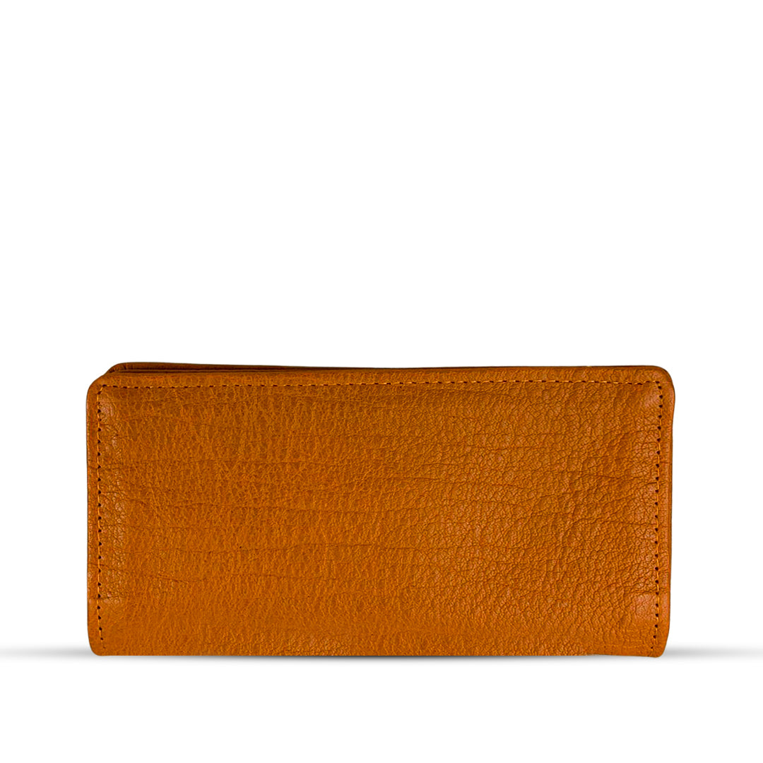 Leather Long Wallet Orange women's wallet & clutch in orange by Bag X