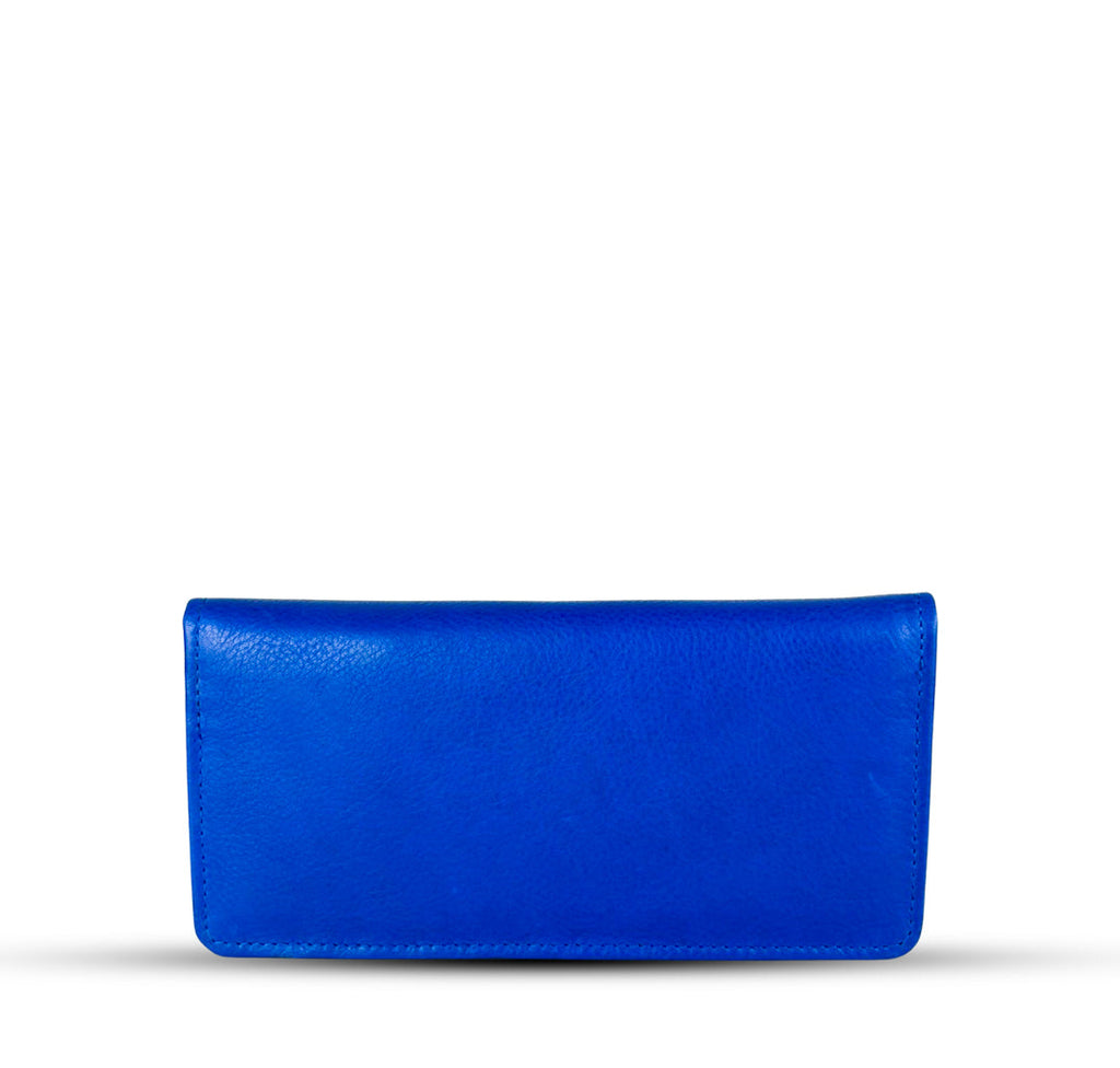 Leather Long Wallet  Navy Blue