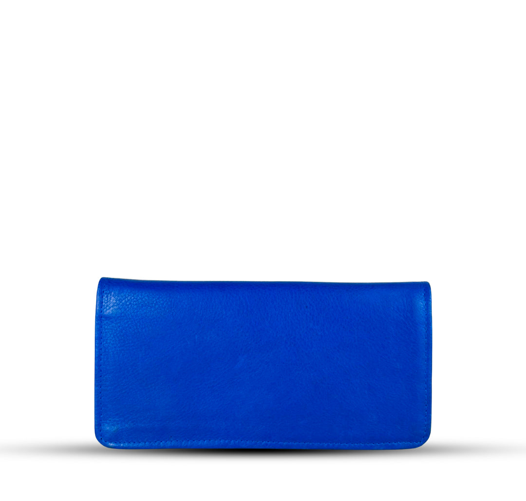 Leather Long Wallet  Navy Blue