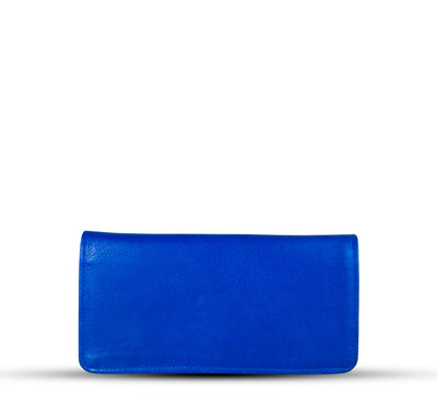Leather Long Wallet  Navy Blue