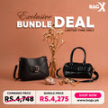 Power Black Duo women's shoulder bag in black by Bag X