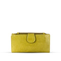 Leather Clutch With Moving Handle Lime women's wallet & clutch in classic by Bag X