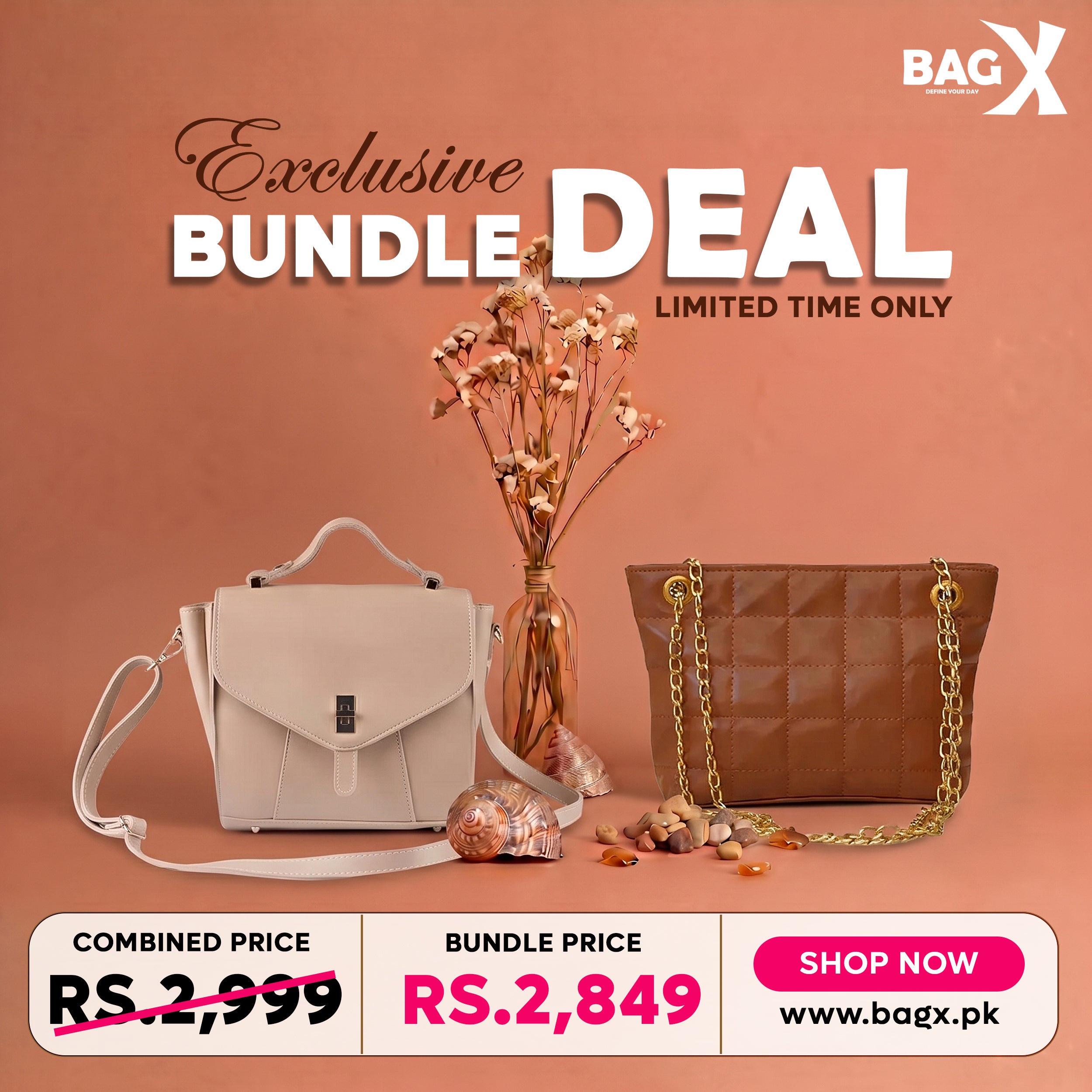 Light & Luxe Duo women's crossbody bag in classic by Bag X