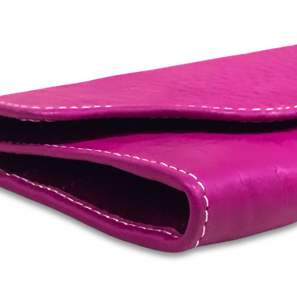 Leather long crocodile wallet 3 folds Pink - Bag X