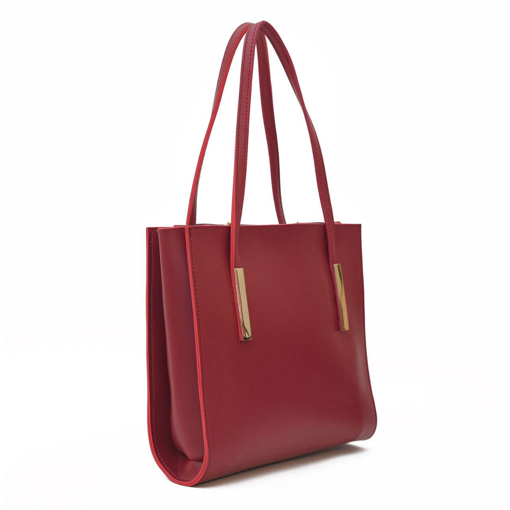 Canva Maroon women's tote bag in maroon by Bag X
