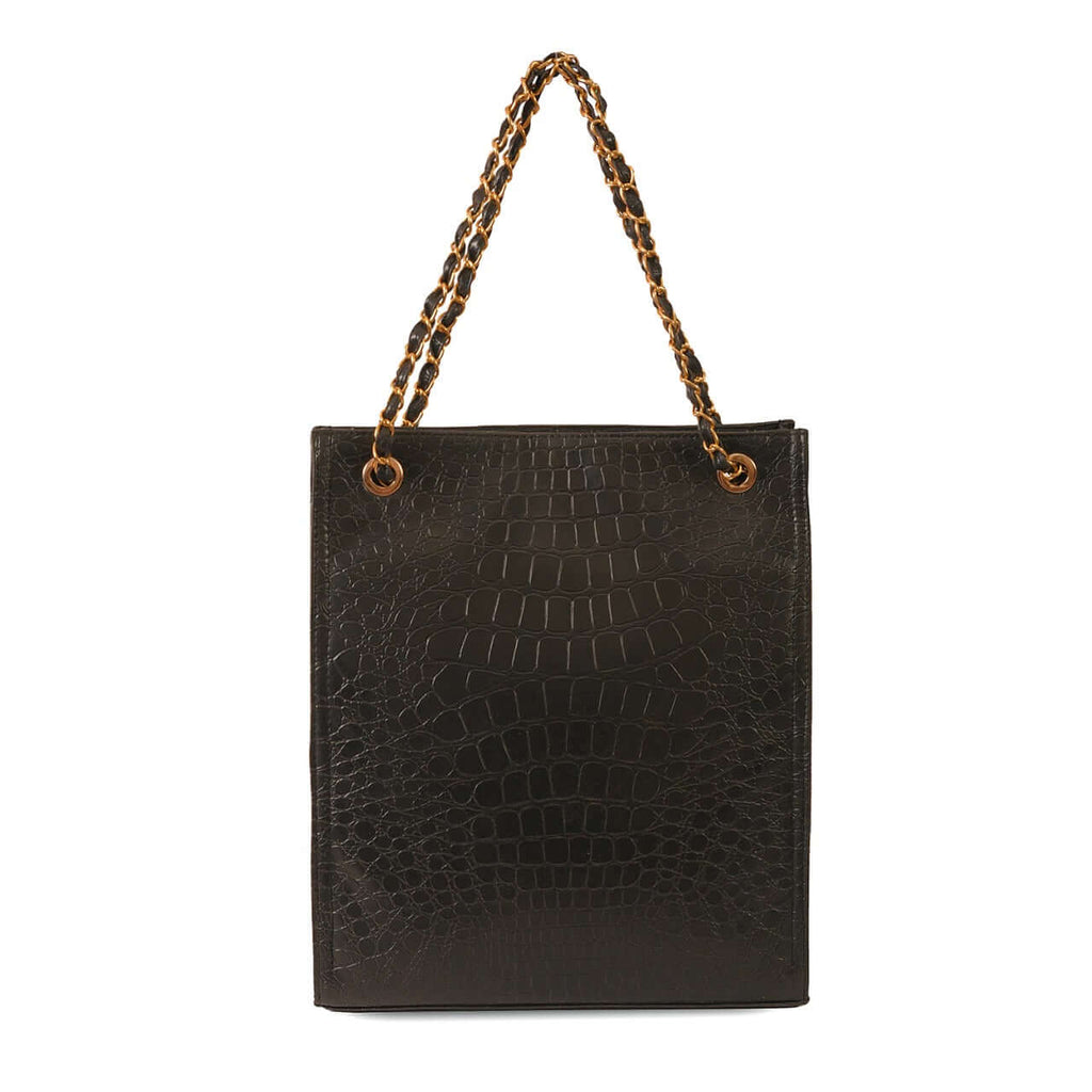 Long Crocodile Black women's tote bag in black by Bag X