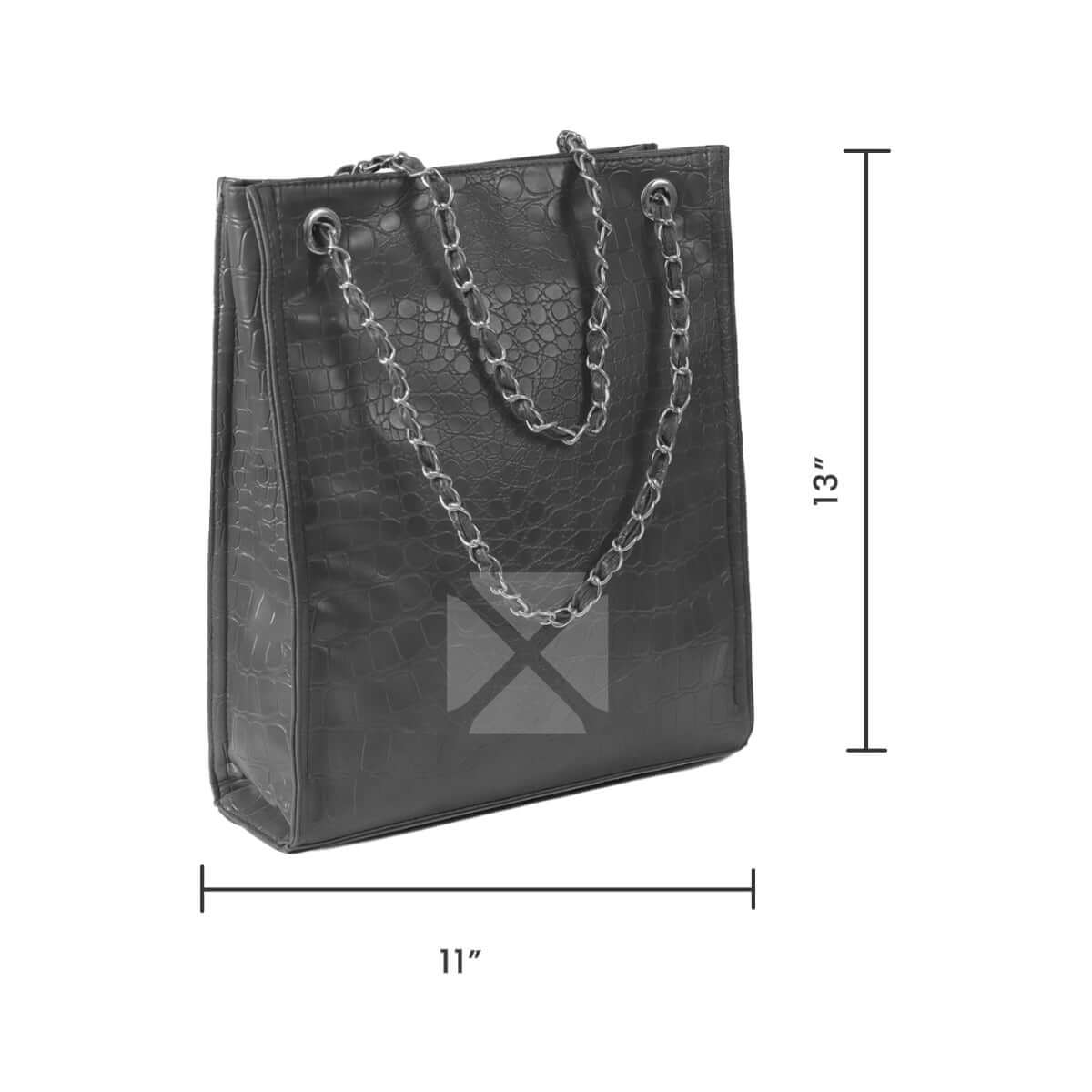 Long Crocodile Black women's tote bag in black by Bag X