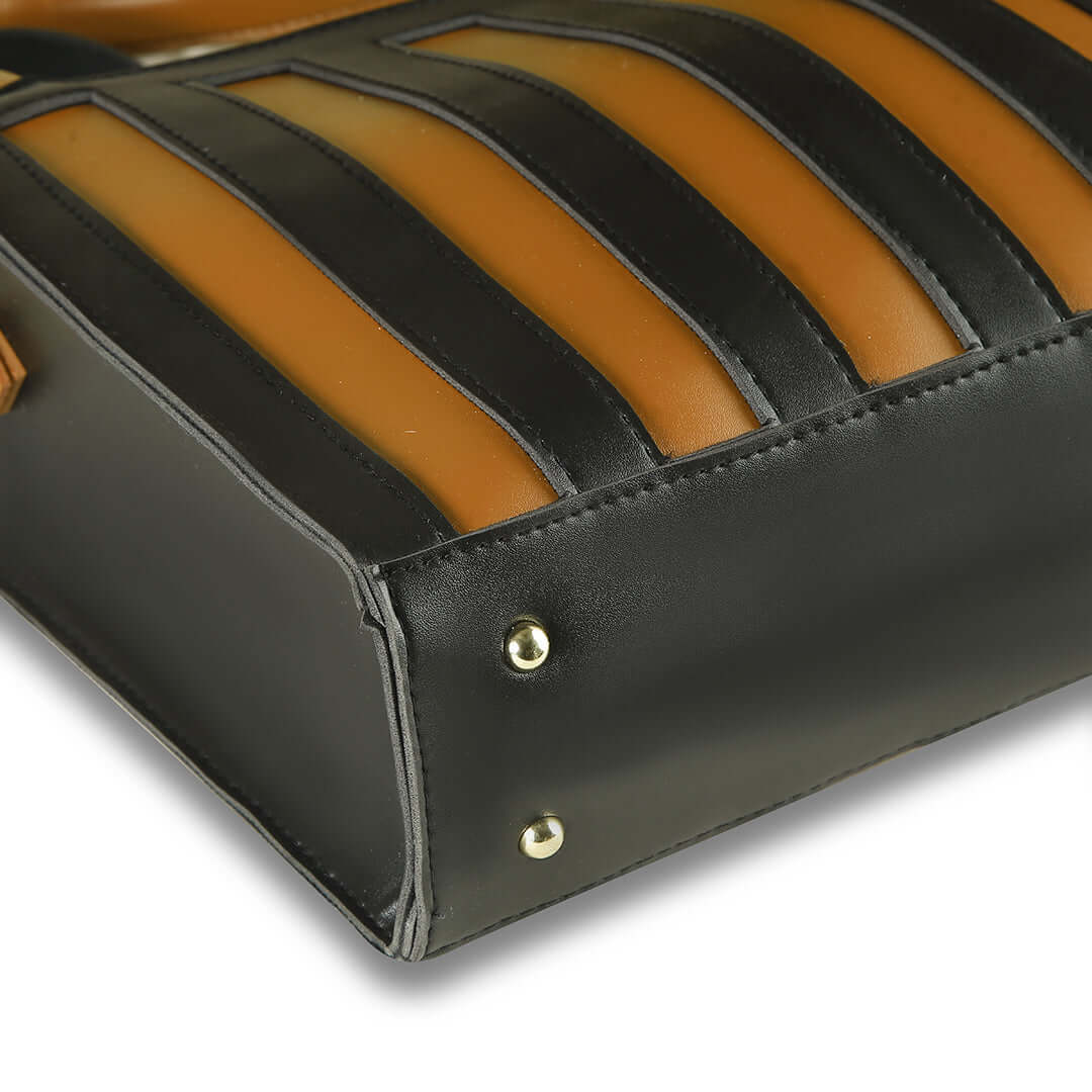 Drew Black / Brown women's shoulder bag in black by Bag X