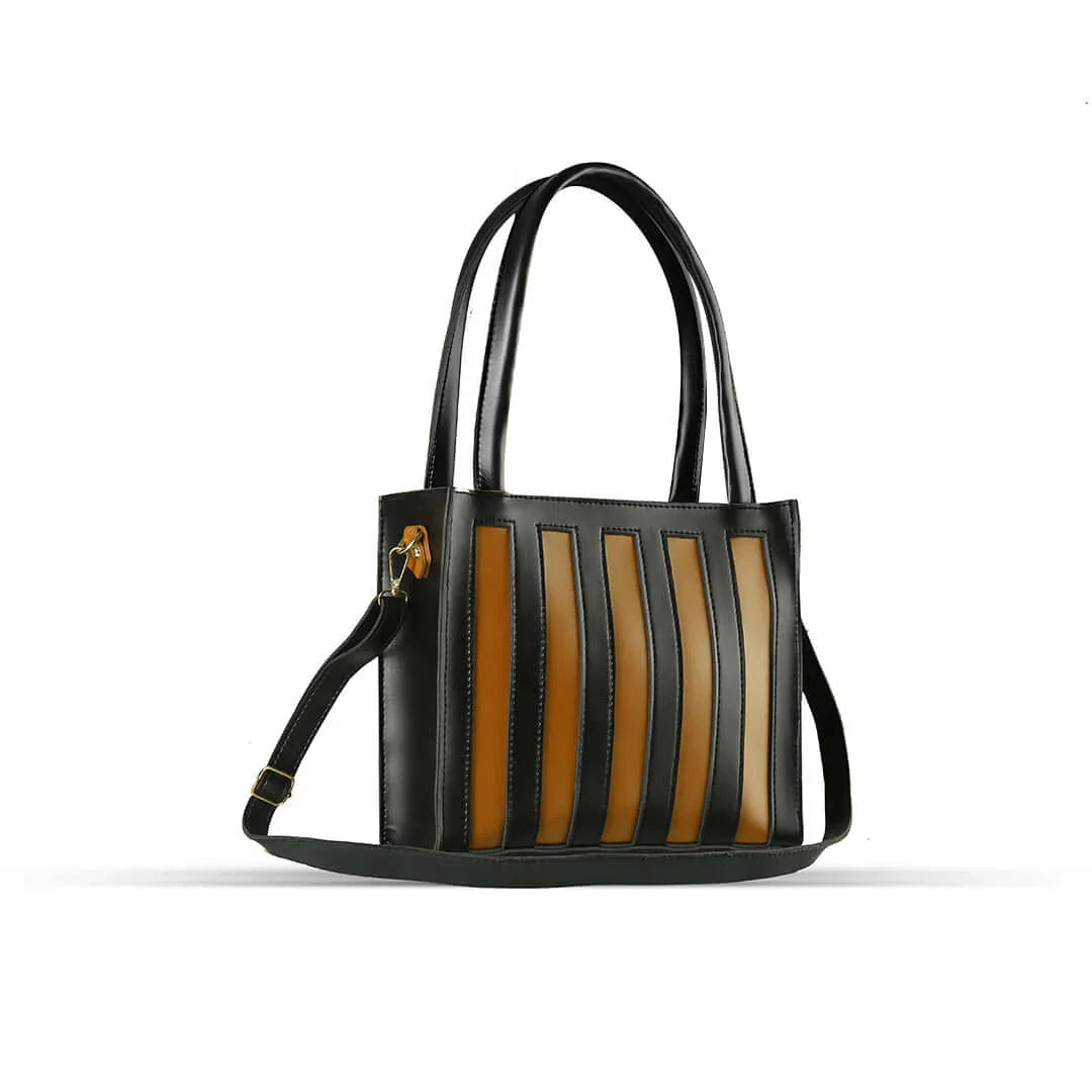 Drew Black / Brown women's shoulder bag in black by Bag X