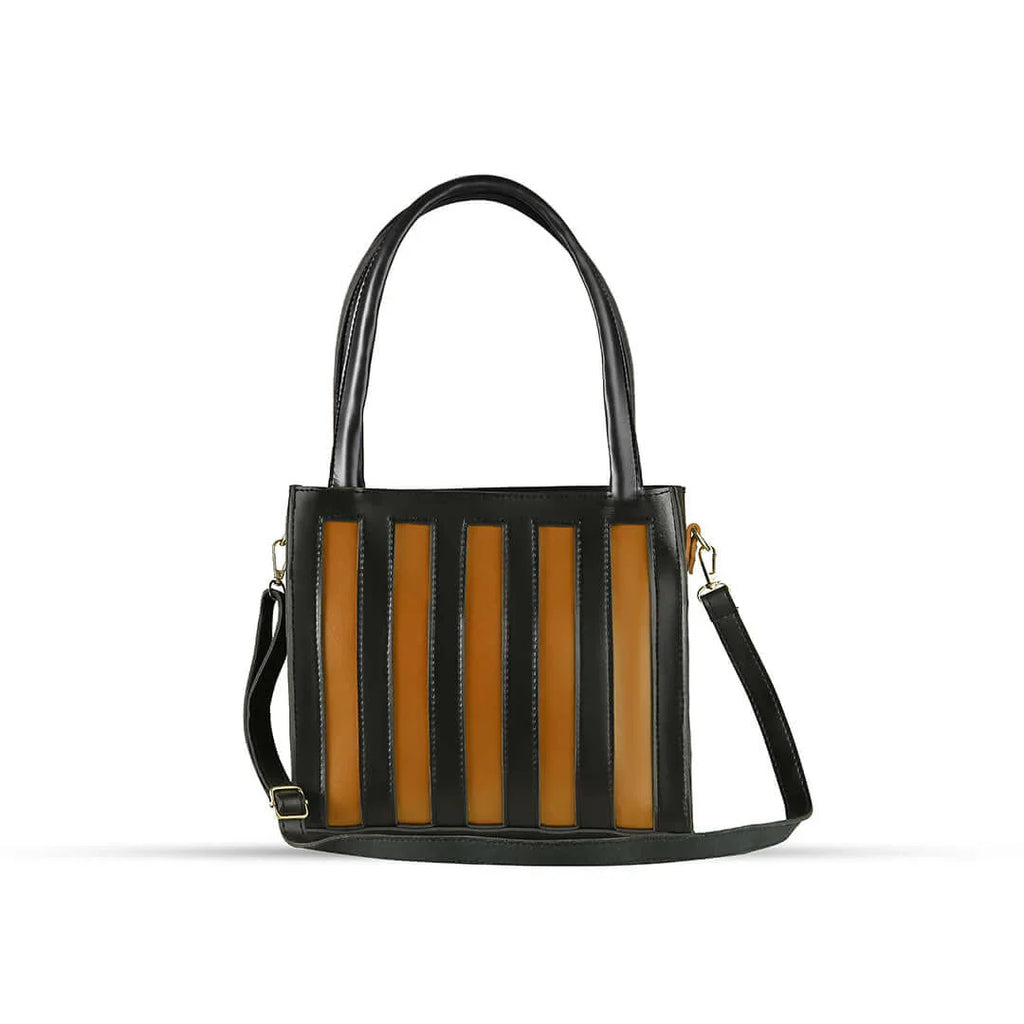 Drew Black / Brown women's shoulder bag in black by Bag X