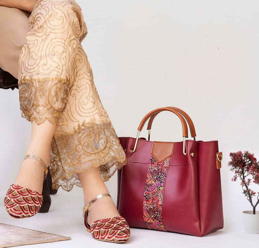 Capri 4 Pcs Maroon women's crossbody bag in maroon by Bag X