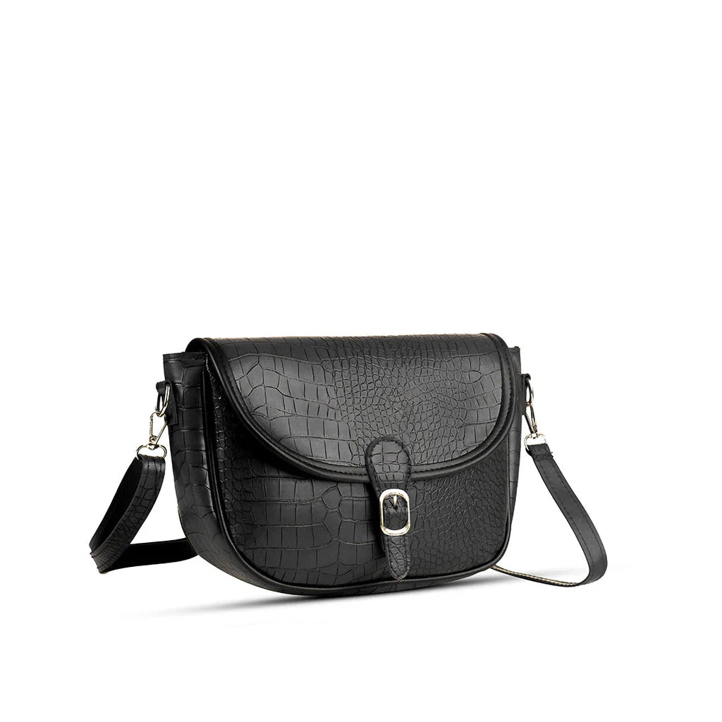 Imperial Crocodile Black women's crossbody bag in black by Bag X