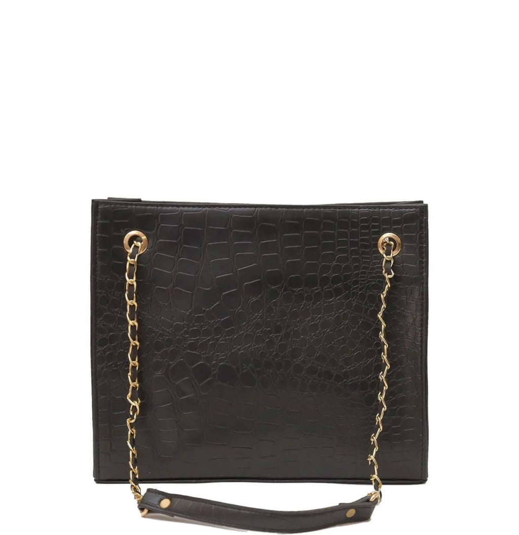 Crocodile Tote Black women's tote bag in black by Bag X