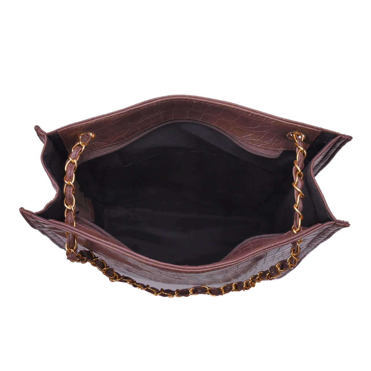 Long Brown Crocodile women's tote bag in brown by Bag X