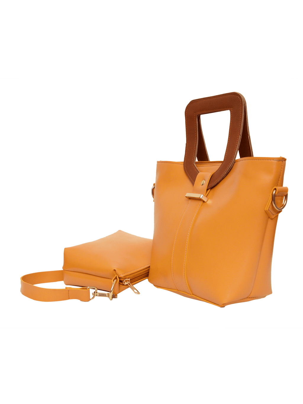 Voyage Yellow Brown Handle women's shoulder bag in brown by Bag X
