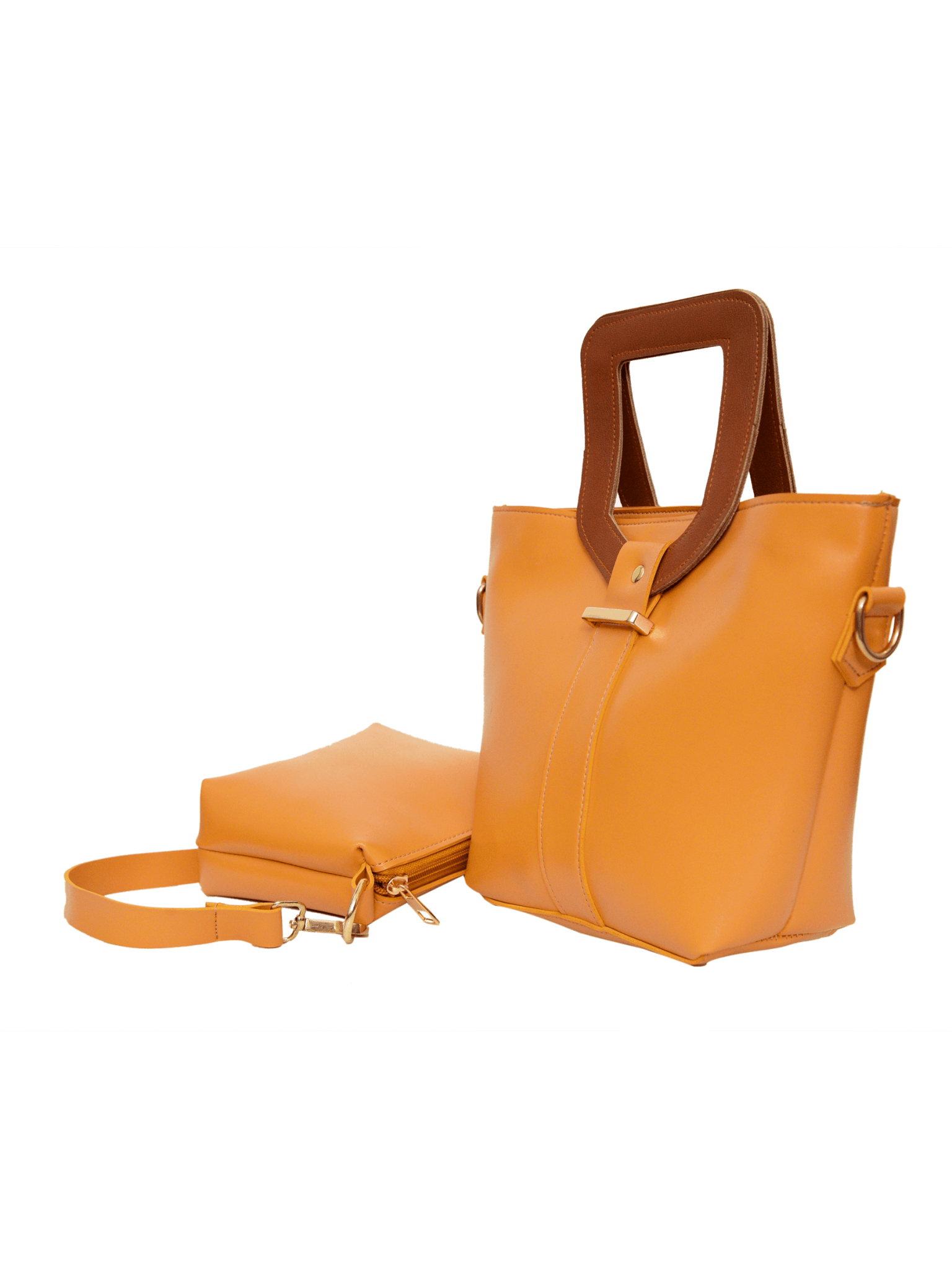 Voyage Yellow Brown Handle women's shoulder bag in brown by Bag X