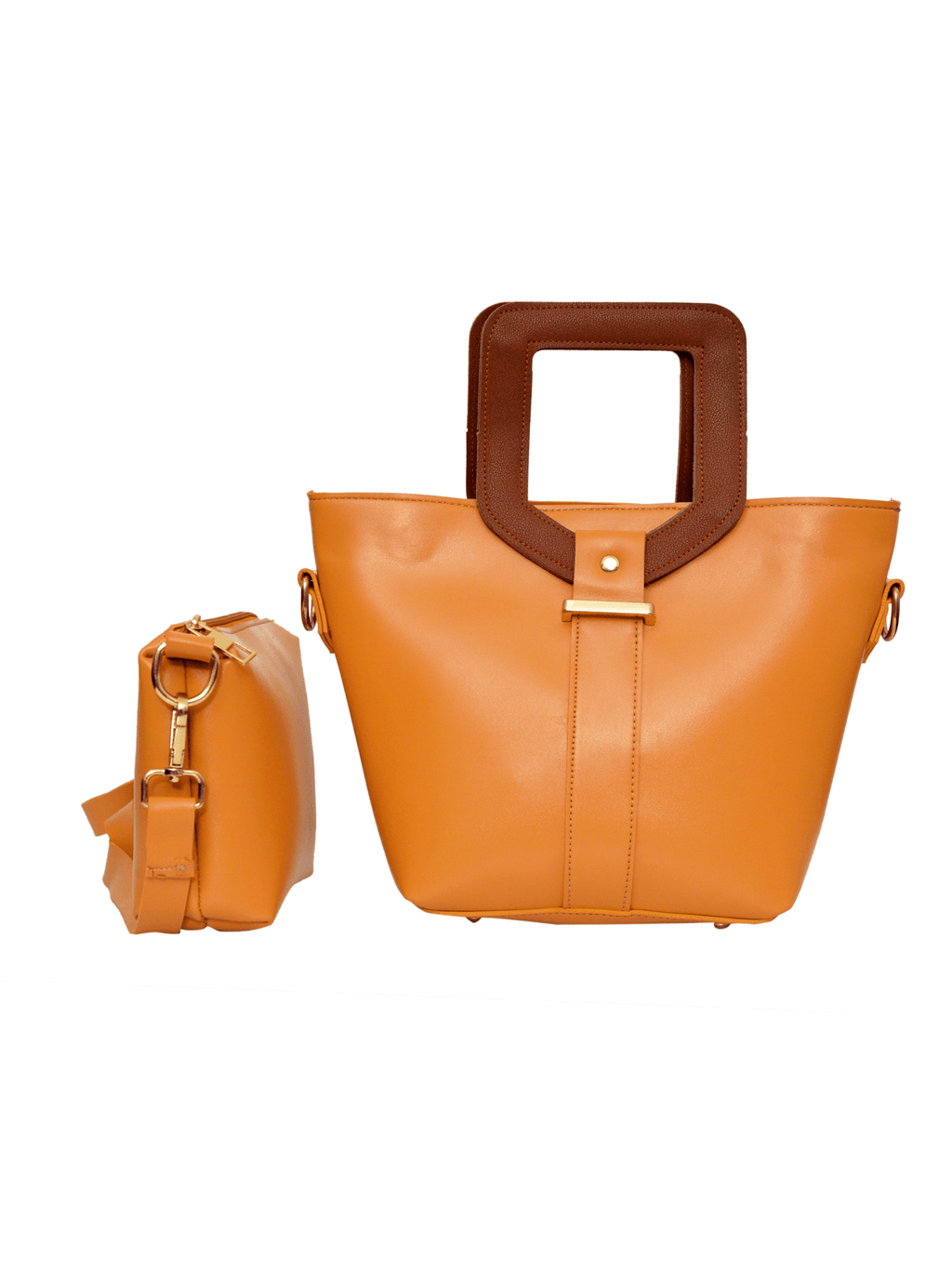 Voyage Yellow Brown Handle women's shoulder bag in brown by Bag X