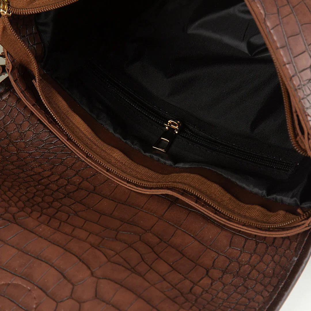 Imperial Crocodile Brown women's crossbody bag in brown by Bag X