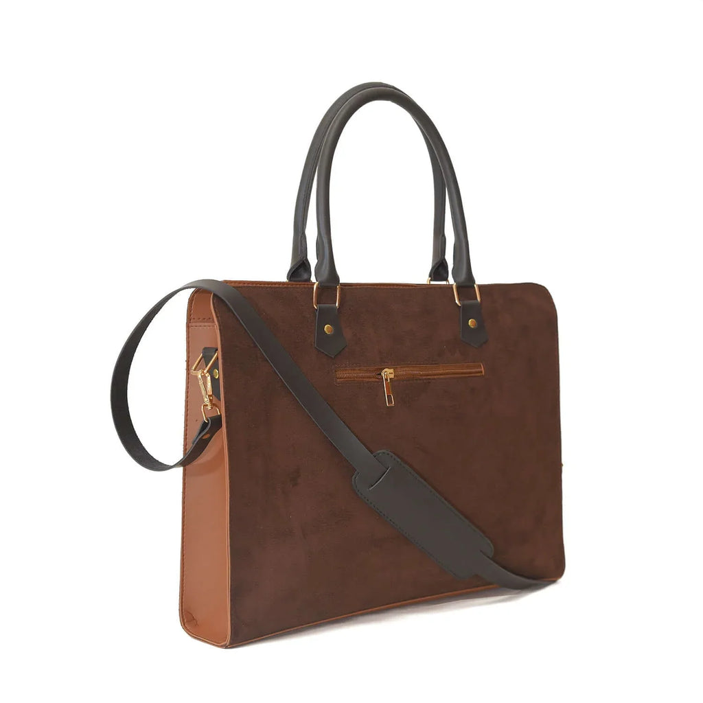 Craze Suede Brown women's laptop & office bag in brown by Bag X