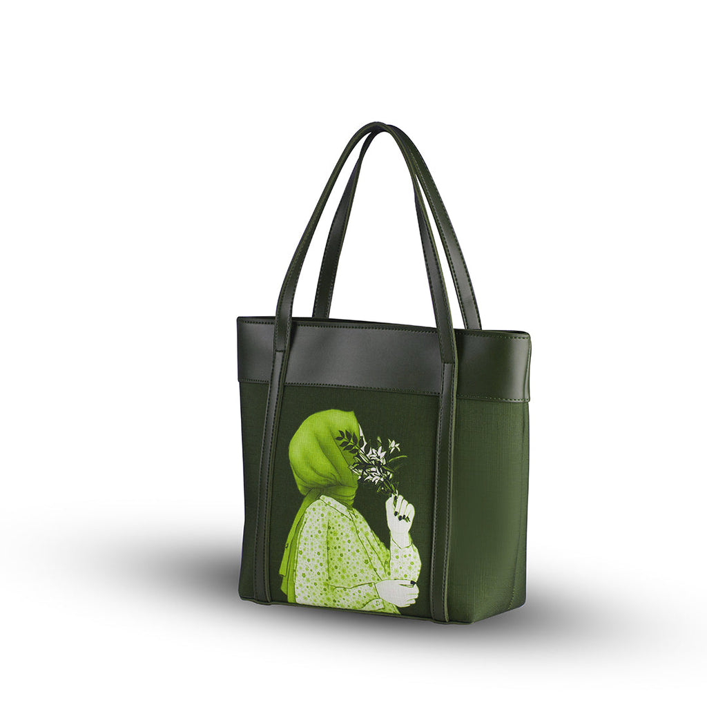 Belle Green women's tote bag in green by Bag X