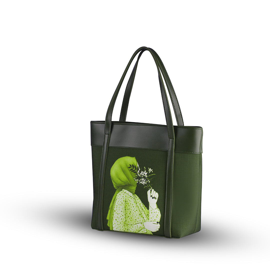 Belle Green women's tote bag in green by Bag X