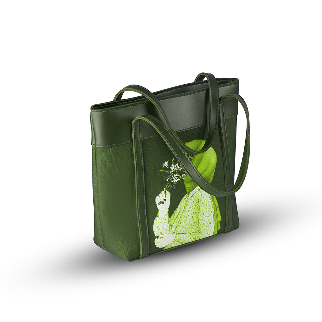Belle Green women's tote bag in green by Bag X