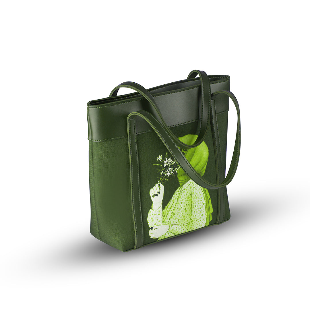 Belle Green women's tote bag in green by Bag X