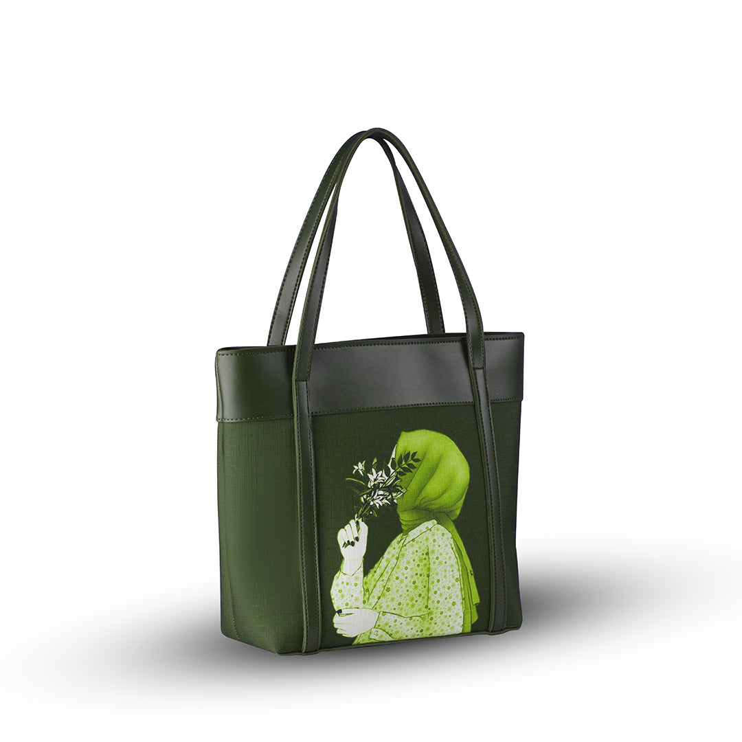 Belle Green women's tote bag in green by Bag X