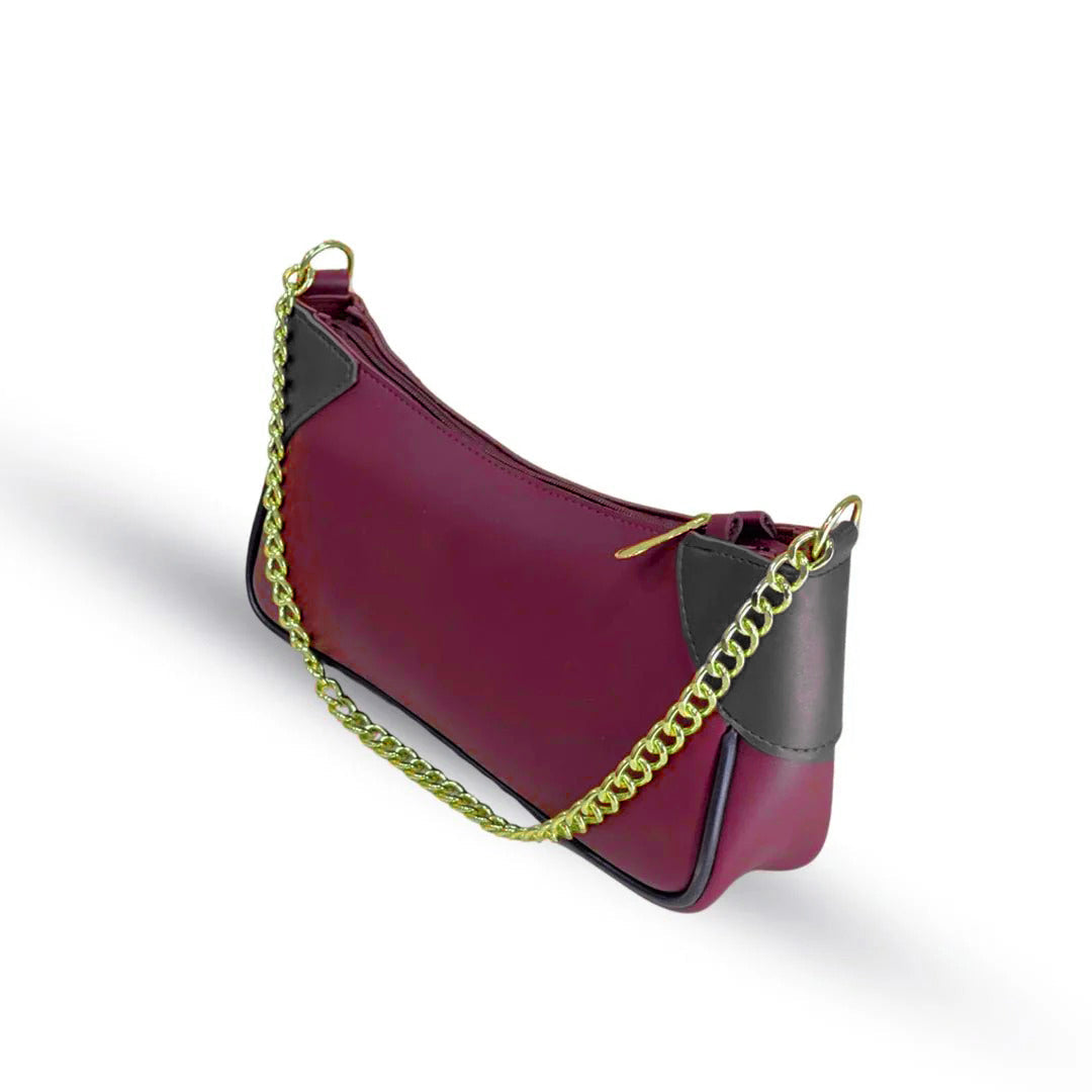 Lumi Maroon women's shoulder bag in maroon by Bag X