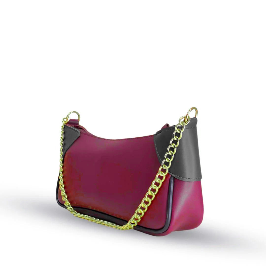 Lumi Maroon women's shoulder bag in maroon by Bag X