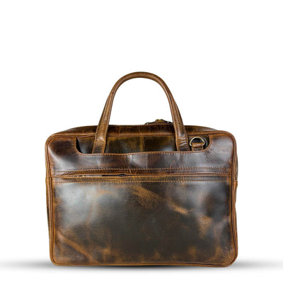 Premium Leather Laptop Bag Brown