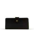 Long Leather Wallet With Button Choco women's wallet & clutch in choco by Bag X