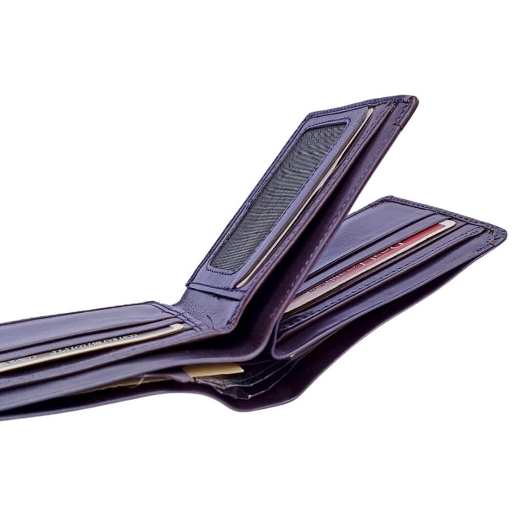 Leather wallet Baseball Hand Embroidery