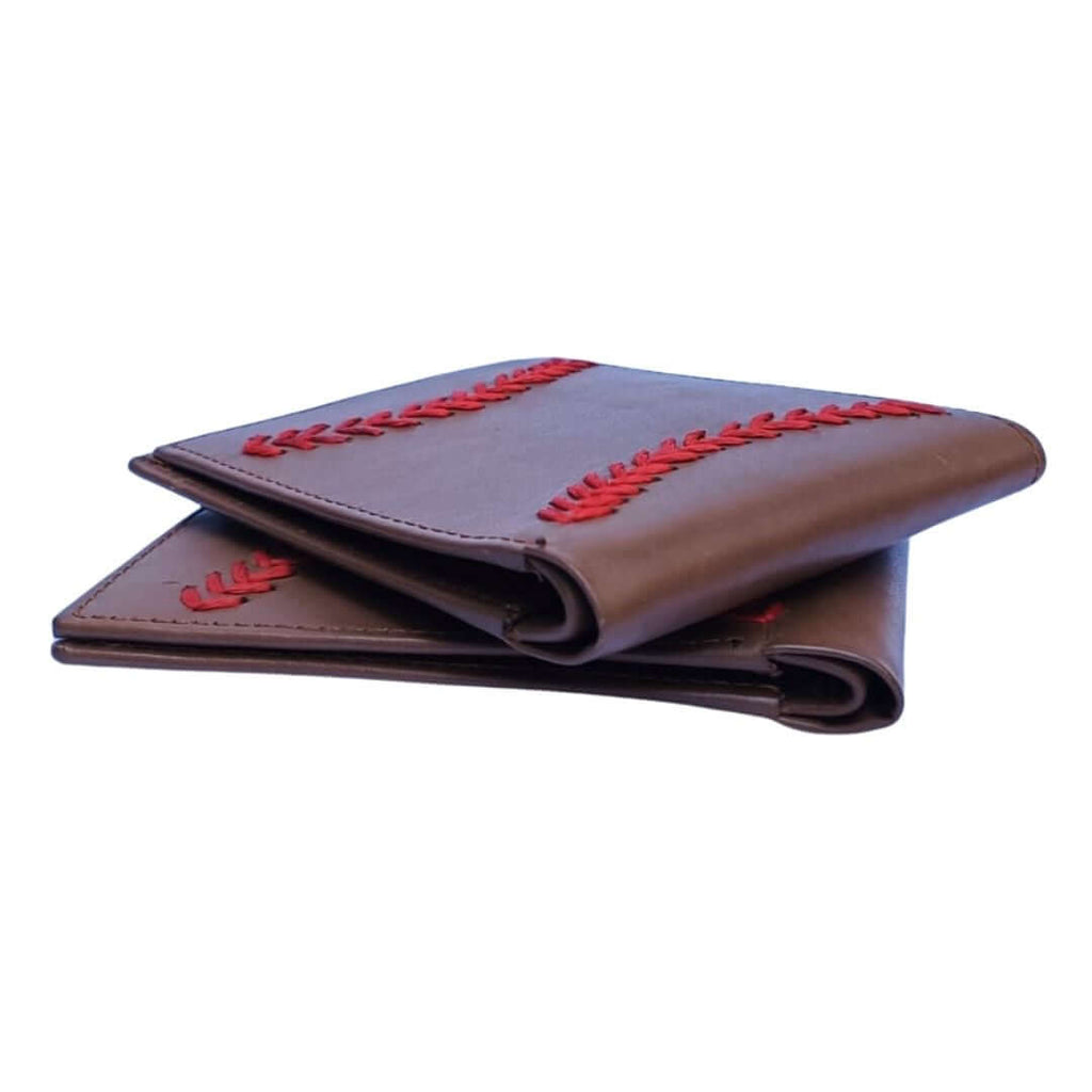Leather wallet Baseball Hand Embroidery