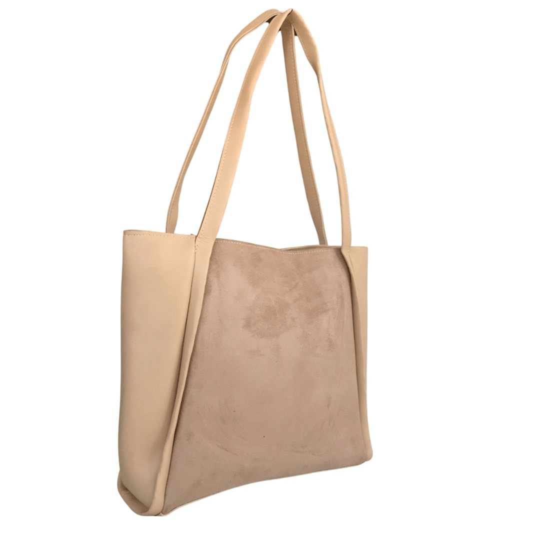 Glory Suede Beige women's tote bag in beige by Bag X