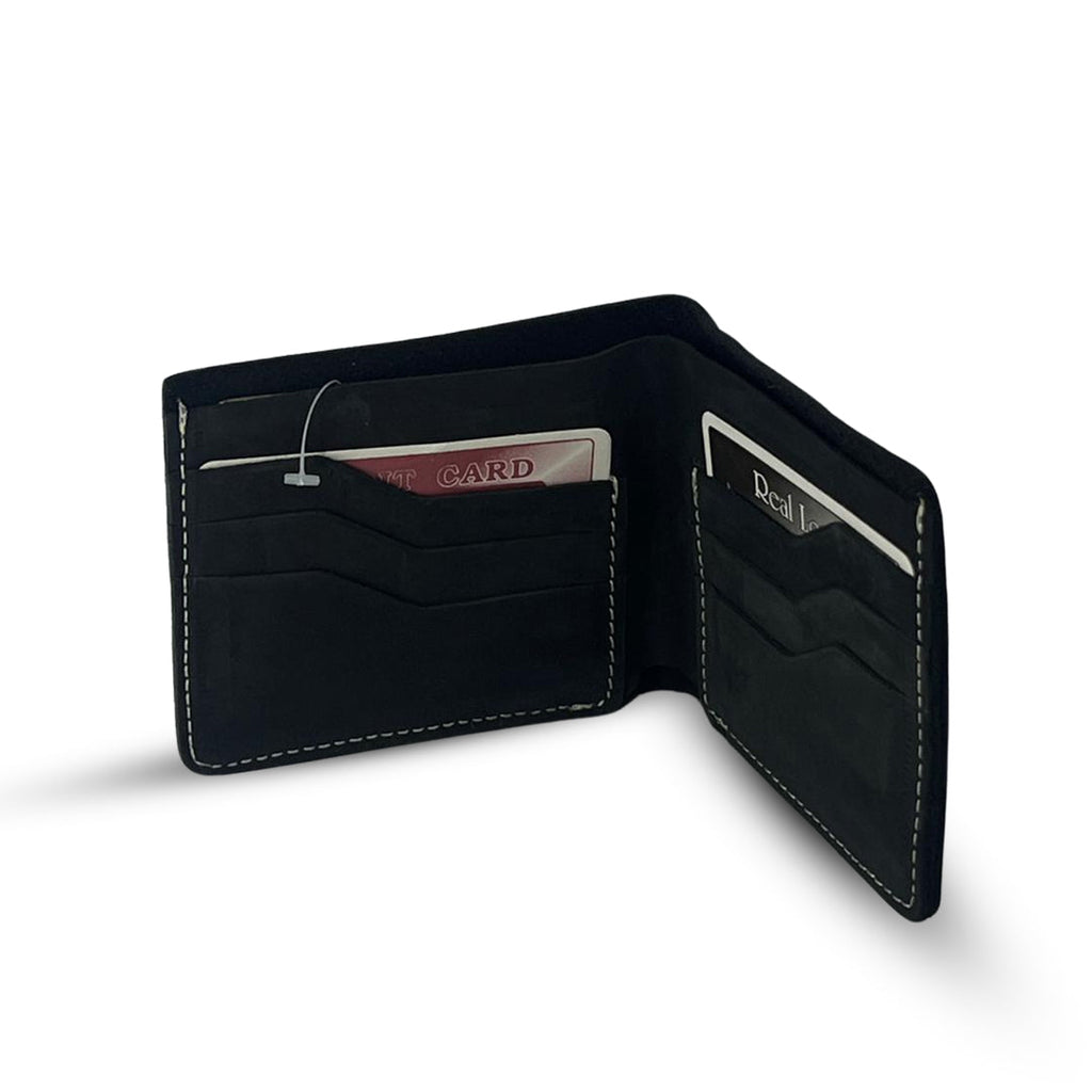 Leather Wallet  Nubuck Black
