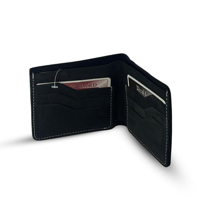 Leather Wallet  Nubuck Black