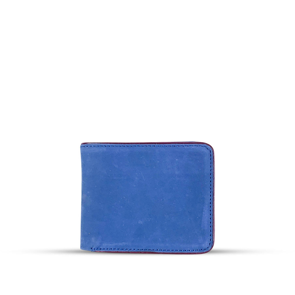 Leather Bi-fold Wallet With Piping Blue women's wallet & clutch in blue by Bag X