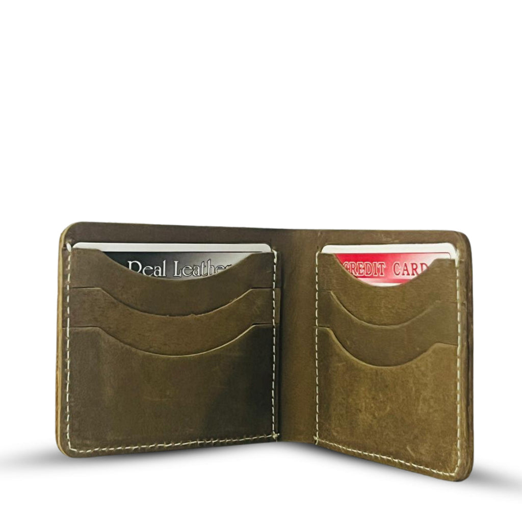 Leather Wallet  Nubuck Brown