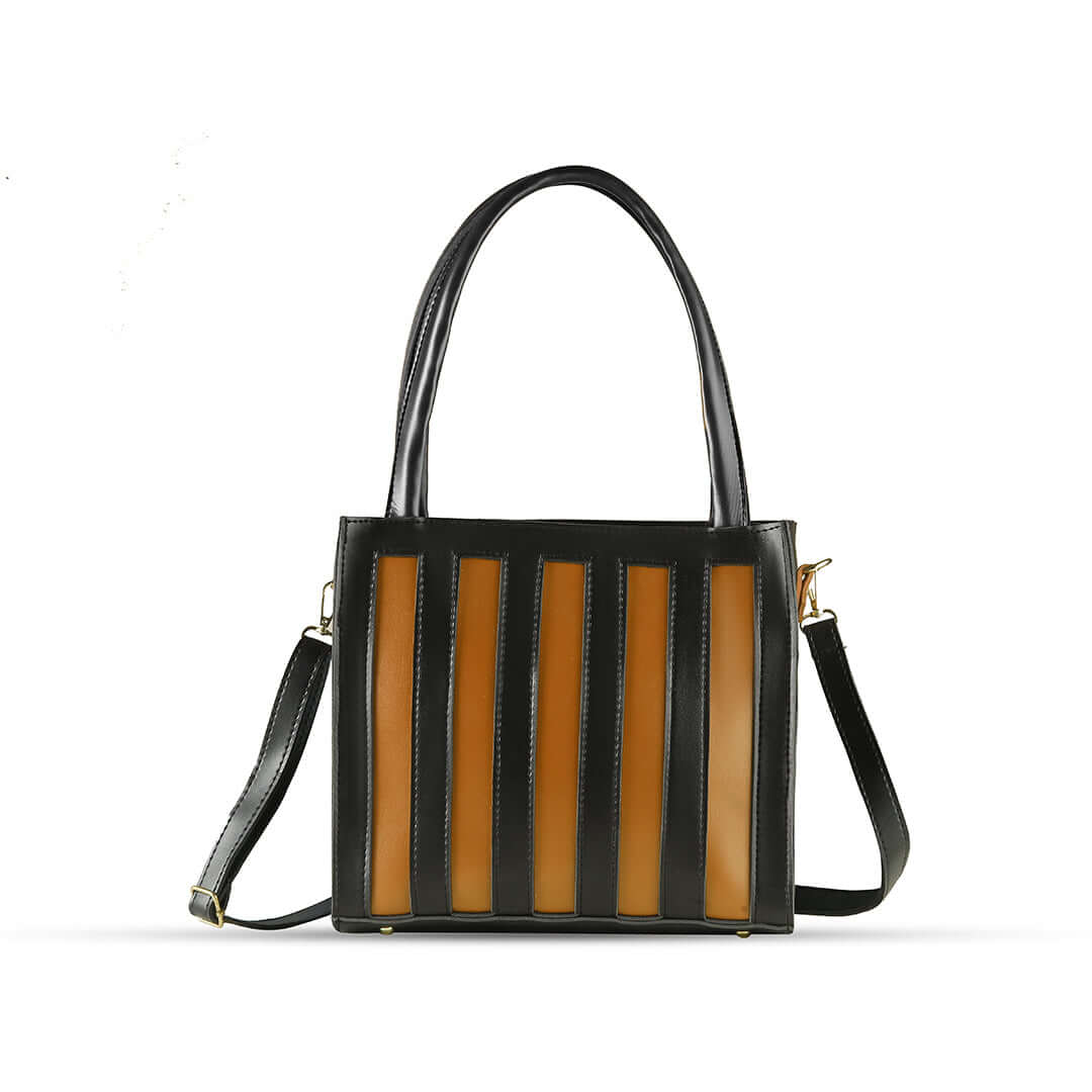 Drew Black / Brown women's shoulder bag in black by Bag X
