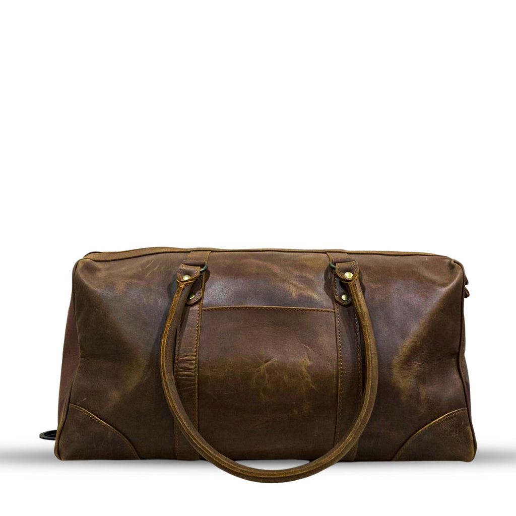 Premium Leather Duffle - Saddle Brown 19"