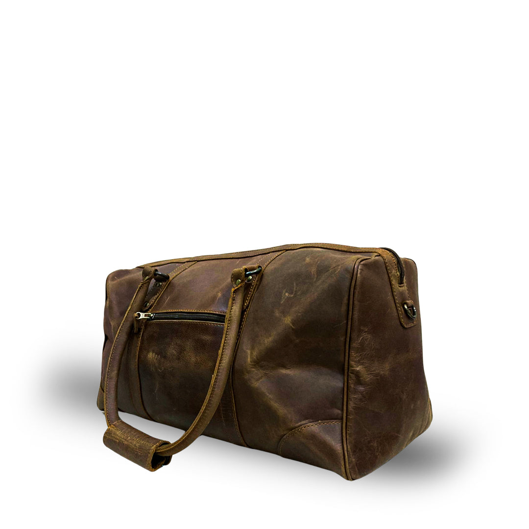 Premium Leather Duffle - Saddle Brown 19"
