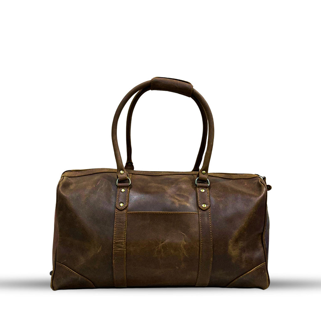 Premium Leather Duffle - Saddle Brown 19"