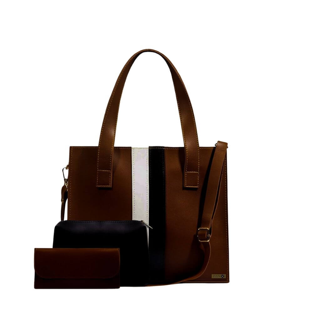 Baku 3 Pcs Choco women's wallet & clutch in choco by Bag X